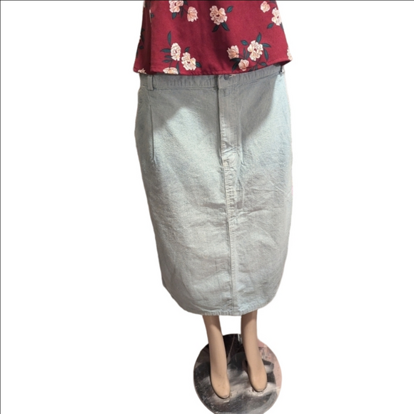 L.L. Bean Vintage Jean Skirt Light wash Size 20 Plus Size Y2K - Picture 1 of 16